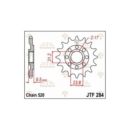 Pignone in acciaio JT fuoristrada HONDA CRF 450 X 2005-2016