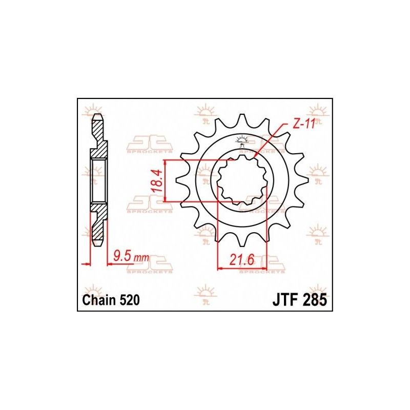 Pignone in acciaio JT fuoristrada HONDA CR 250 1986-1987