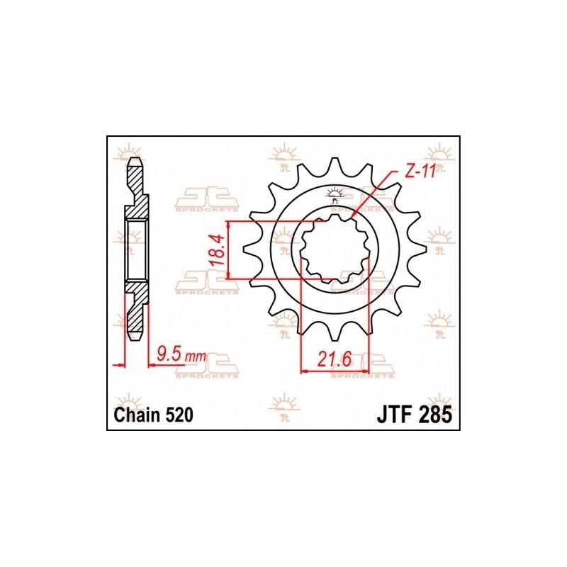 Pignone in acciaio JT fuoristrada HONDA CR 500 1986-1987