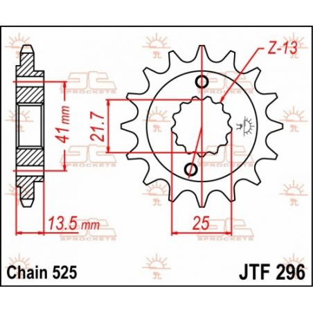 Pignone in acciaio JT strada HONDA VT 600 C Shadow 1990-2007