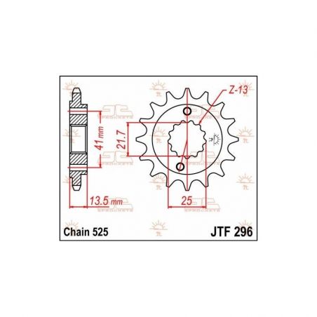 Pignone in acciaio JT strada HONDA VT 600 C Shadow 1990-2007