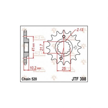 Pignone in acciaio JT strada HONDA FMX 650 2005-2008