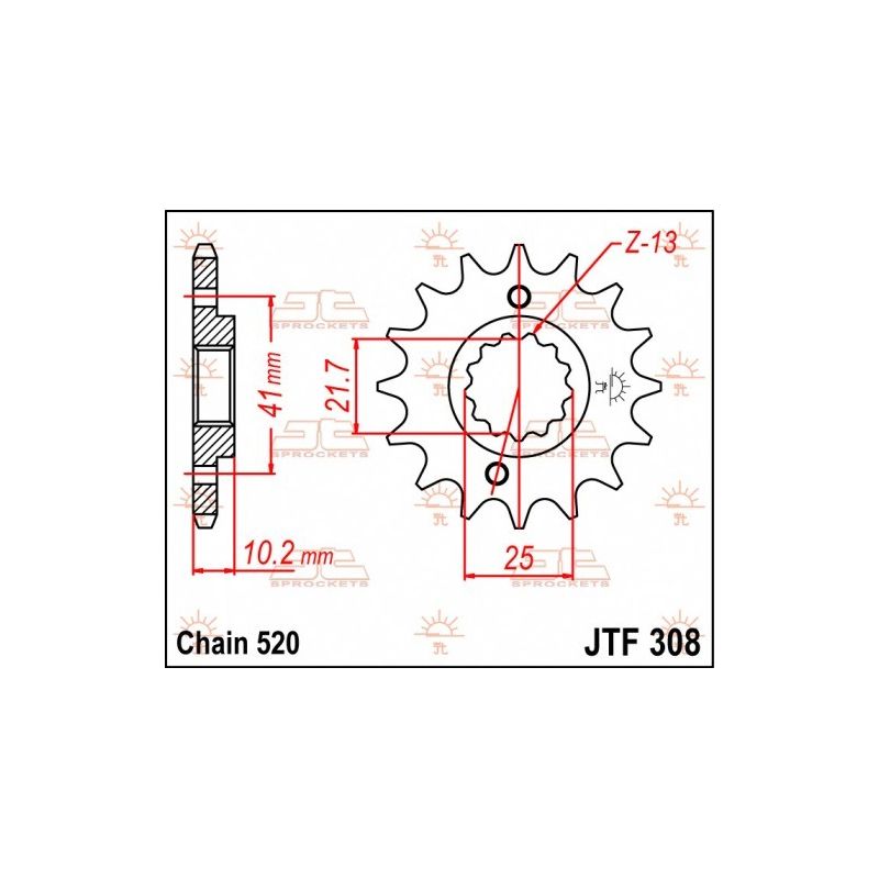 Pignone in acciaio JT strada HONDA NX 650 Dominator 1989-2001