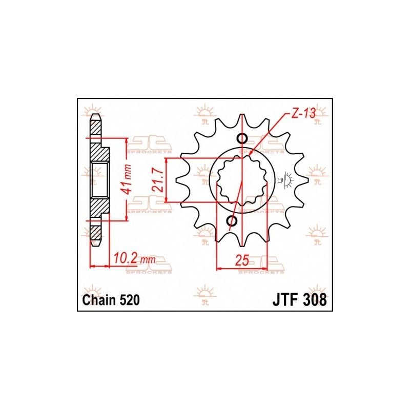 Pignone in acciaio JT strada HONDA NX 650 Dominator 1989-2001