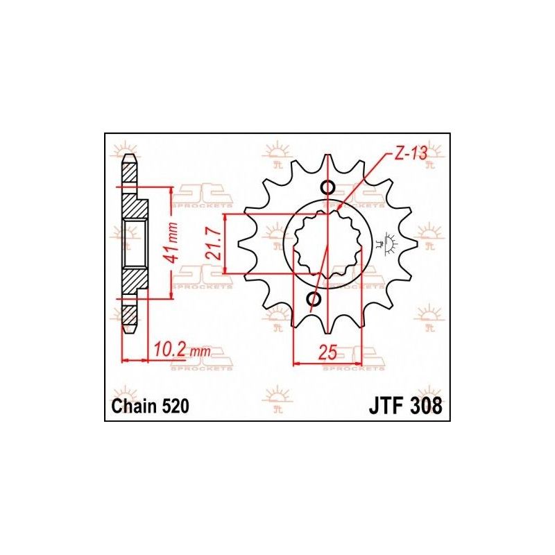 Pignone in acciaio JT strada YAMAHA XT 660 2004-2015