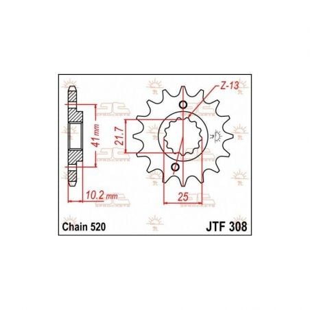 Pignone in acciaio JT strada YAMAHA XT 660 2004-2015
