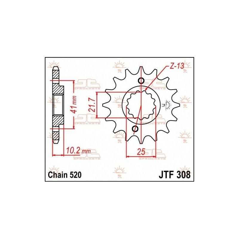 Pignone in acciaio JT strada YAMAHA XT 660 2008-2015