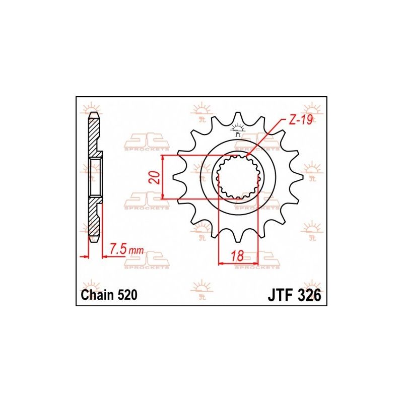 Pignone in acciaio JT fuoristrada HONDA CR 125 1987-2003
