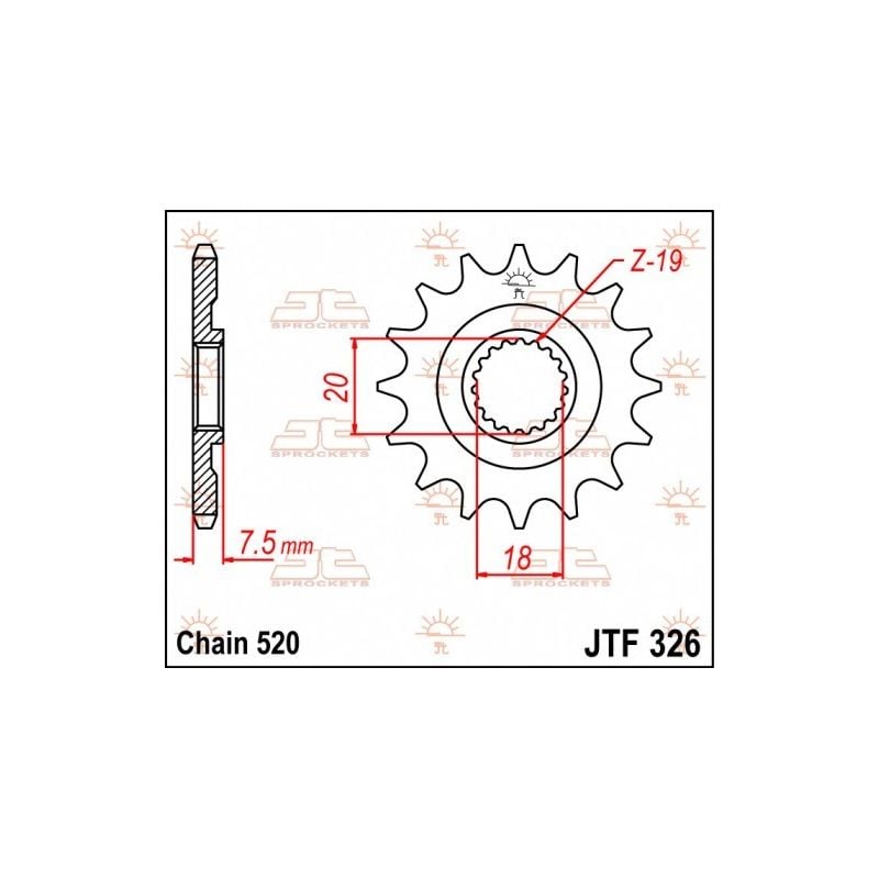 Pignone in acciaio JT fuoristrada HONDA CR 125 1987-2003
