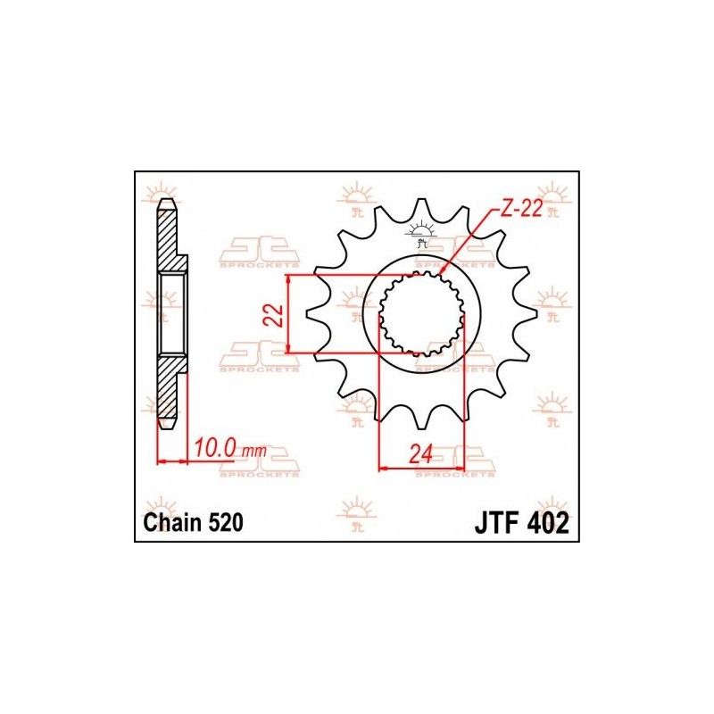 Pignone in acciaio JT strada APRILIA Pegaso 650 1998-2004