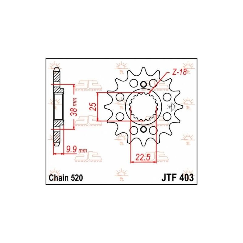 Pignone in acciaio JT fuoristrada HUSQVARNA 449 TE 2011-2013