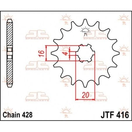 Pignone in acciaio JT fuoristrada SUZUKI RM 80 1983-2001