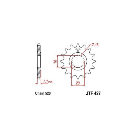 Pignone in acciaio JT fuoristrada SUZUKI RMZ 250 2007-2012