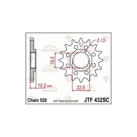 Pignone in acciaio JT fuoristrada SUZUKI DRZ 400 S 2000-2009