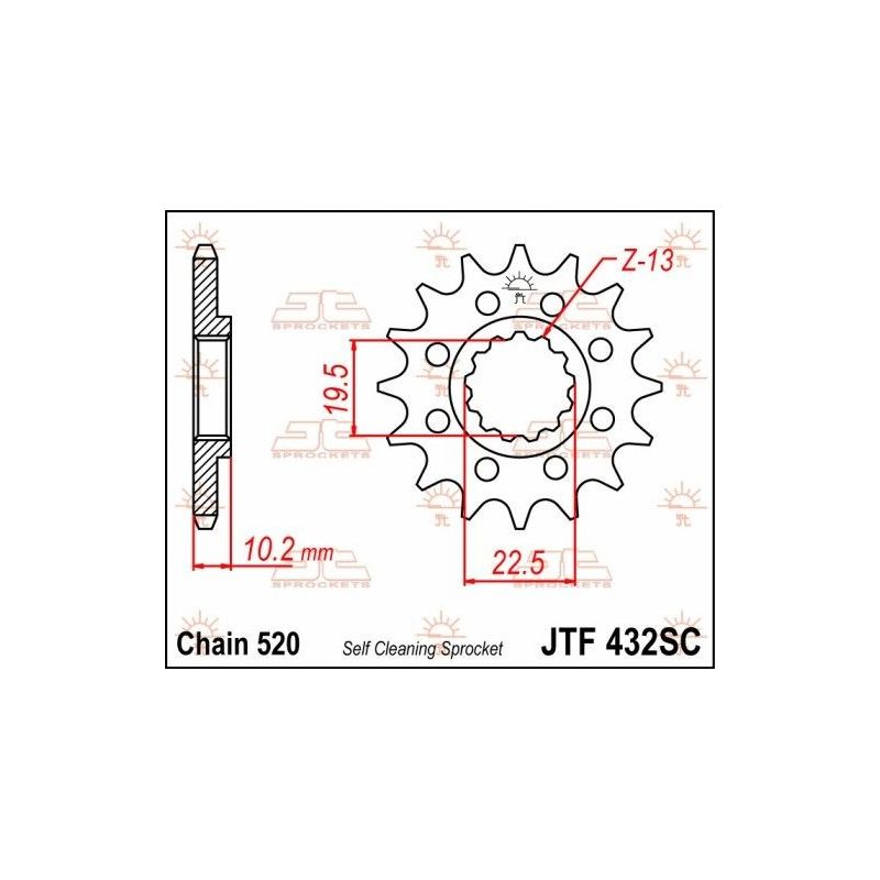 Pignone in acciaio JT fuoristrada SUZUKI RM 250 1982-2012