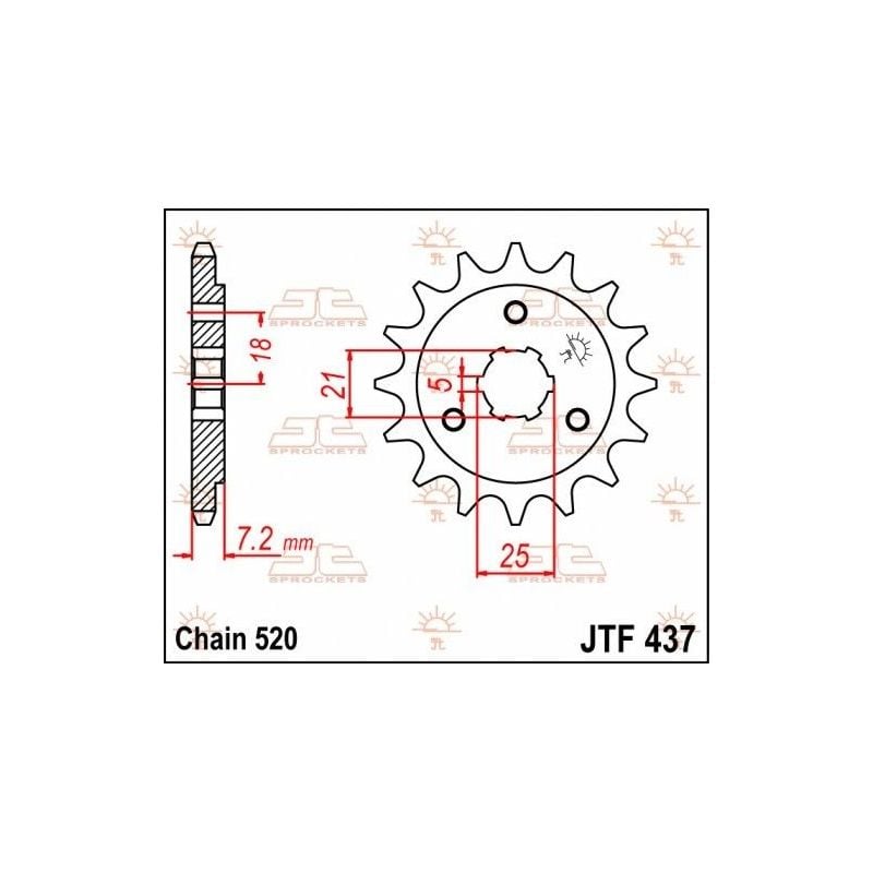 Pignone in acciaio JT strada SUZUKI DR 600 1985-1989