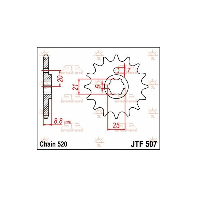 Pignone in acciaio JT fuoristrada HUSQVARNA 360 WR 1992-2002