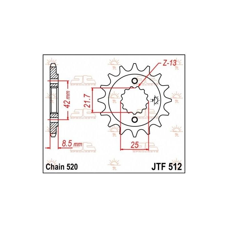 Pignone in acciaio JT strada KAWASAKI ER-5 500 1997-2006