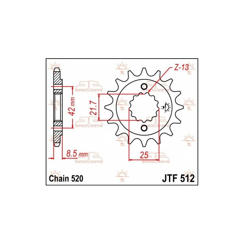 Pignone in acciaio JT strada YAMAHA YZF 600 R 1996-2007