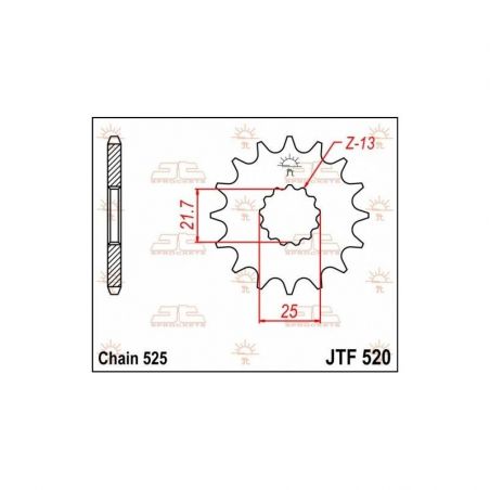 Pignone in acciaio JT strada SUZUKI DL 650 V-Strom 2004-2020