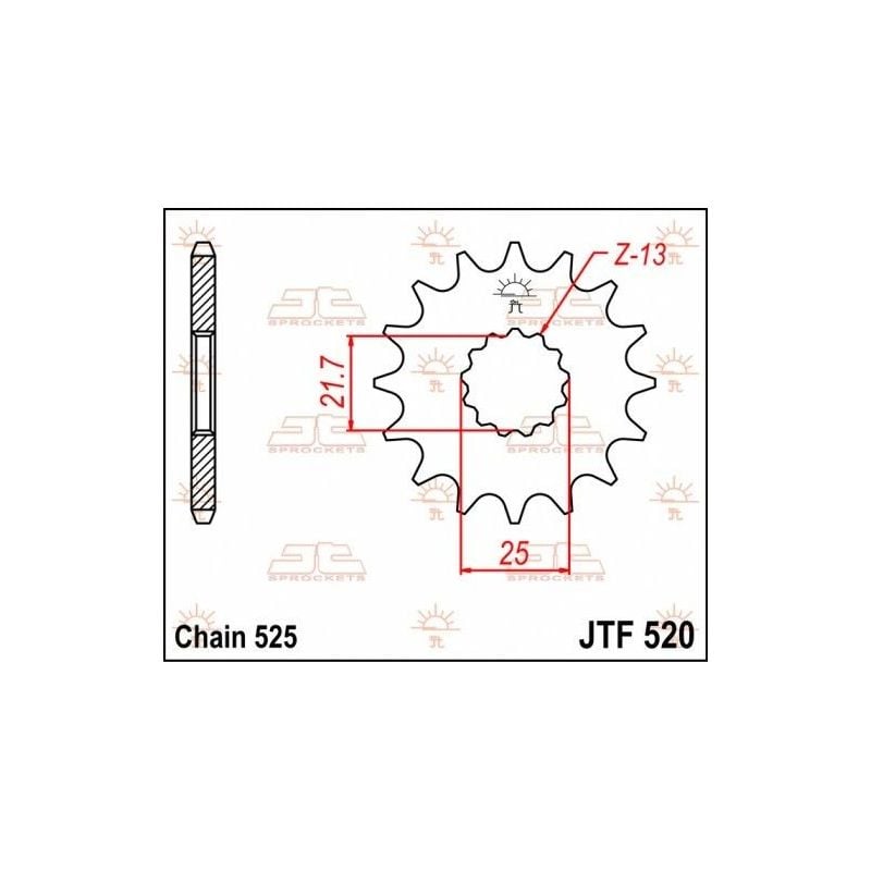Pignone in acciaio JT strada CAGIVA Raptor 650 2001-2007