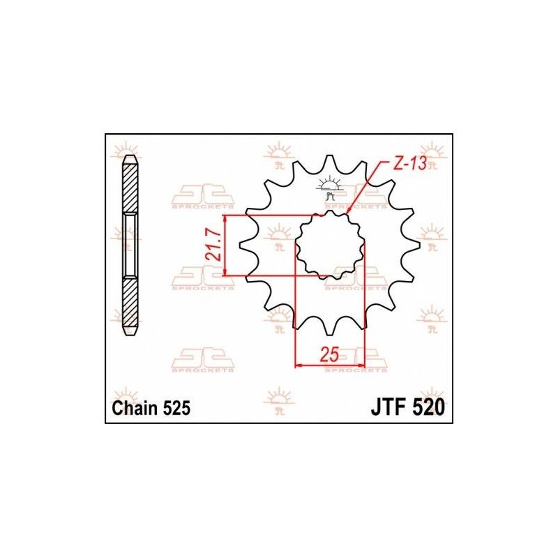 Pignone in acciaio JT strada SUZUKI DL 1000 V-Strom 2002-2019