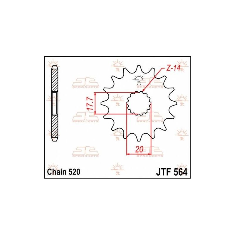 Pignone in acciaio JT fuoristrada GAS GAS EC 125 2002-2015