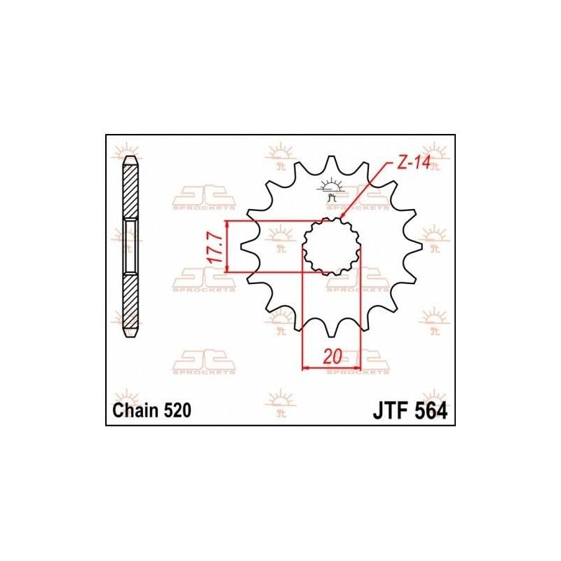 Pignone in acciaio JT fuoristrada GAS GAS EC 125 2002-2015