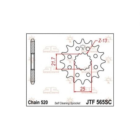 Pignone in acciaio JT fuoristrada YAMAHA YZ 250 1999-2020