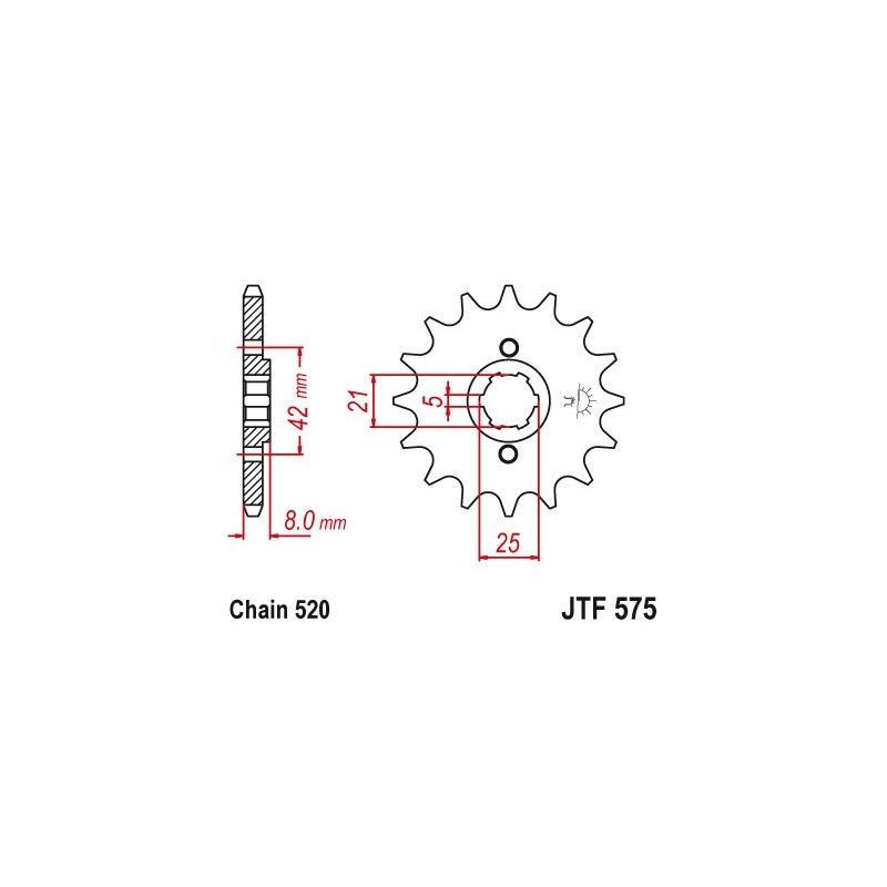 Pignone in acciaio JT strada YAMAHA XT 600 Tenere 1984-1988