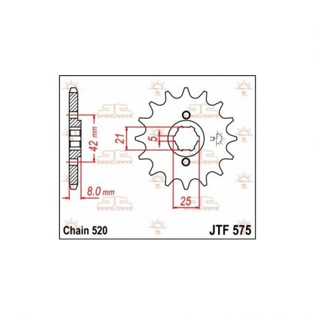 Pignone in acciaio JT strada YAMAHA SRX 600 1986-1994