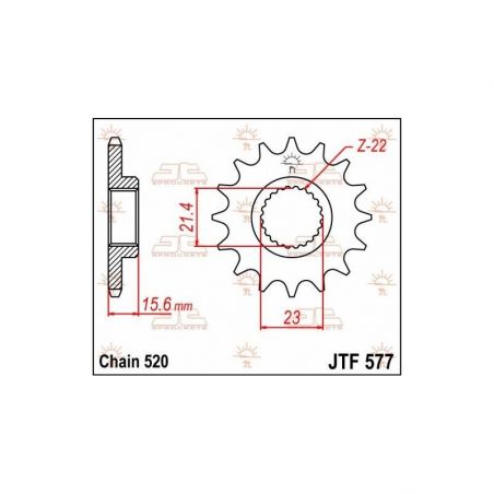 Pignone in acciaio JT strada YAMAHA XT 600 Tenere 1989-1994