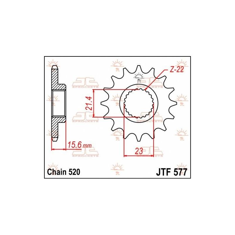 Pignone in acciaio JT strada YAMAHA XTZ 660 Tenere 1991-1998