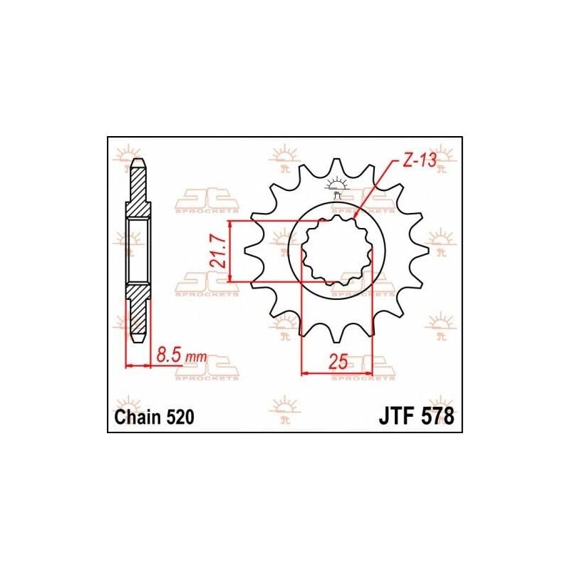 Pignone in acciaio JT strada YAMAHA XTZ 750 Tenere 1990-1998