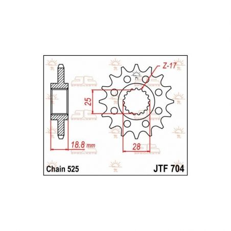 Pignone in acciaio JT strada APRILIA Tuono 1000 2003-2015