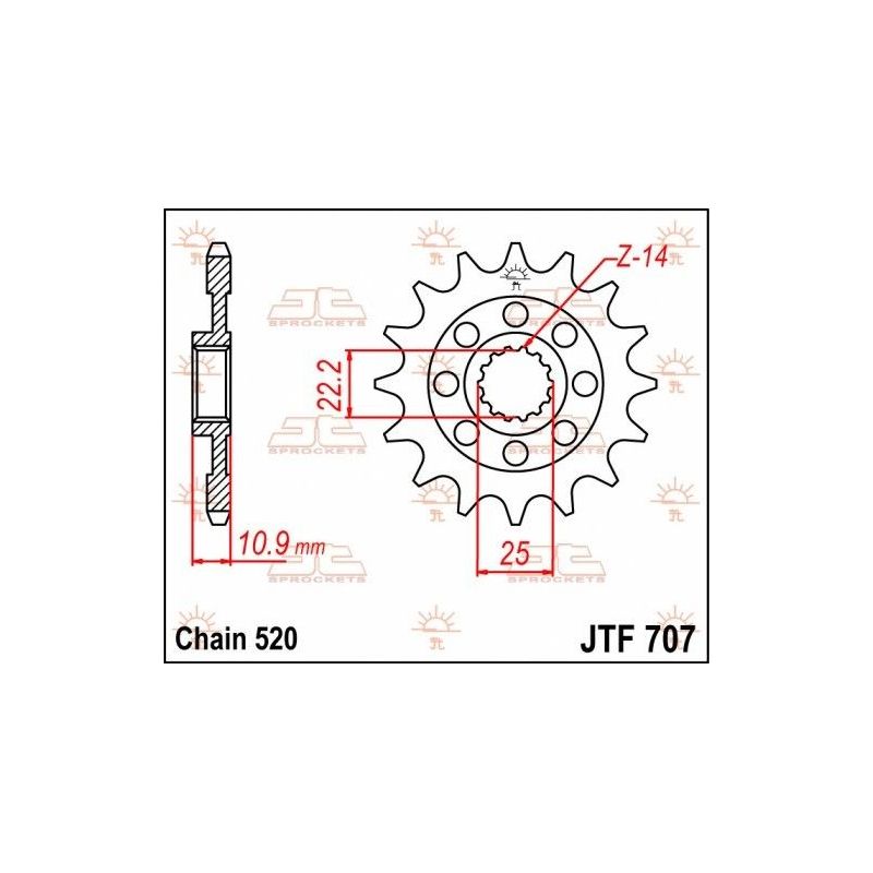 Pignone in acciaio JT fuoristrada APRILIA SXV 450 2006-2014