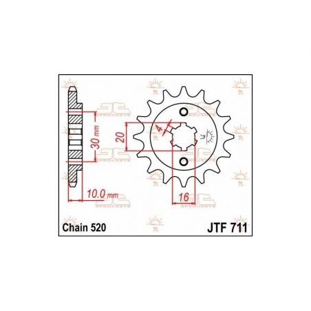 Pignone in acciaio JT strada CAGIVA Mito 125 1990-2010