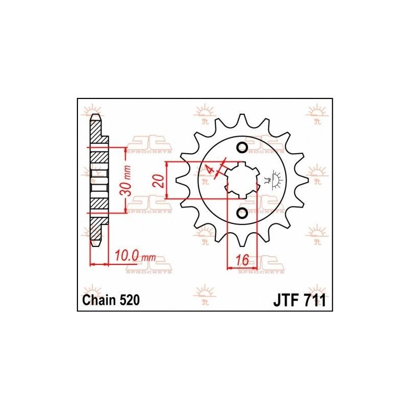 Pignone in acciaio JT strada CAGIVA Raptor 125 2003-2010