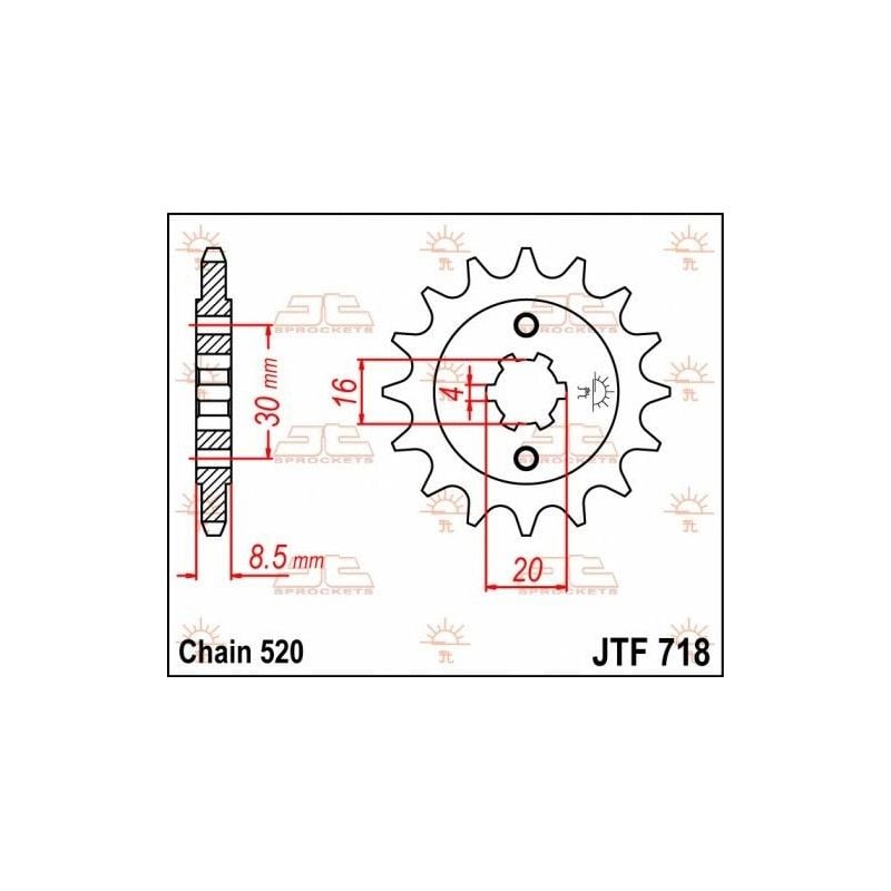 Pignone in acciaio JT fuoristrada HUSQVARNA 125 CR 1990-1994