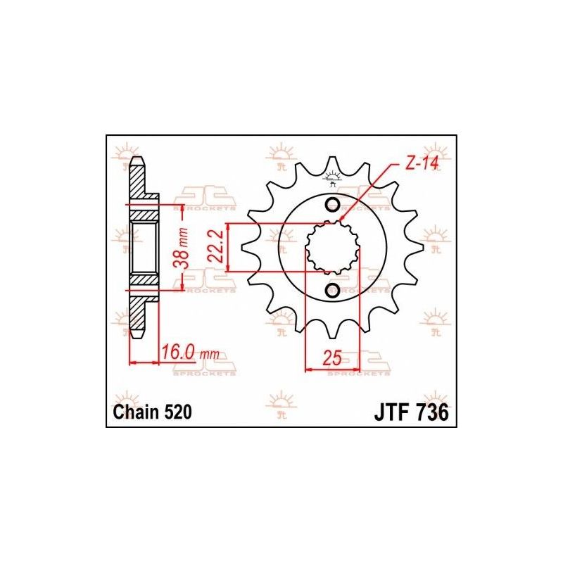 Pignone in acciaio JT strada DUCATI 748 SP 1995-1998