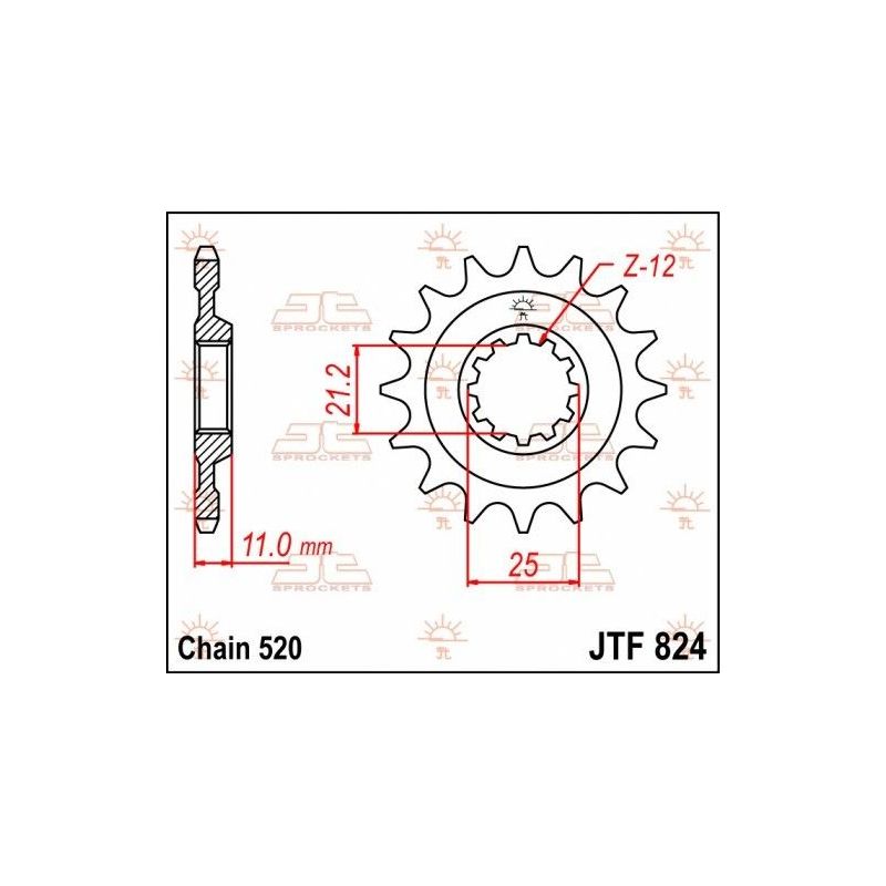 Pignone in acciaio JT fuoristrada HUSQVARNA 400 TE 2001-2002