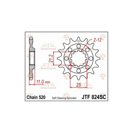 Pignone in acciaio JT fuoristrada HUSQVARNA 250 WR 1999-2013