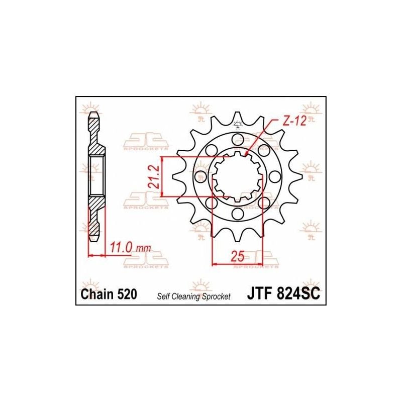 Pignone in acciaio JT fuoristrada HUSQVARNA 410 TE 1995-2000