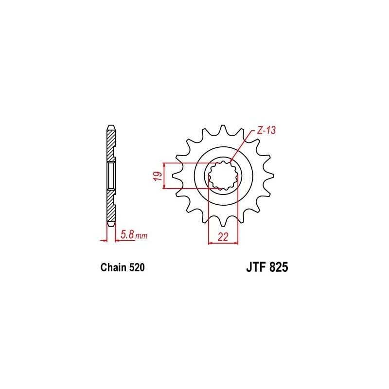 Pignone in acciaio JT fuoristrada TM EN 250 FI 4T 2010-2018
