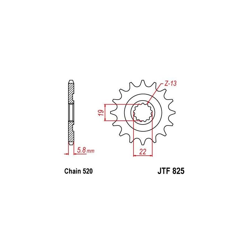 Pignone in acciaio JT fuoristrada TM MX 250 FI 4T 2010-2018