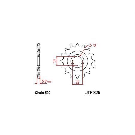 Pignone in acciaio JT fuoristrada TM MX 250 FI 4T 2010-2018