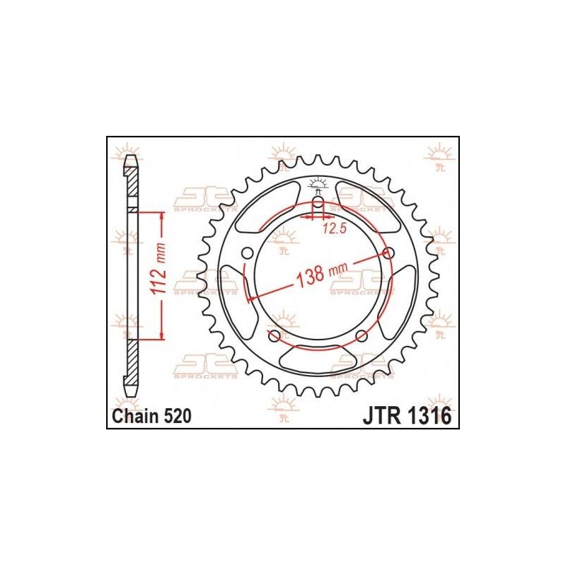 Corona in acciaio JT strada HONDA CB 500 2013-2019