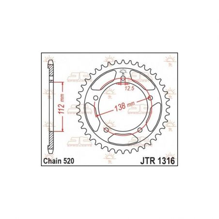 Corona in acciaio JT strada HONDA NC 750 2014-2020