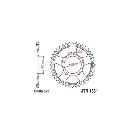 Corona in acciaio JT strada HONDA CRF 1000 L Africa Twin 2016-2019