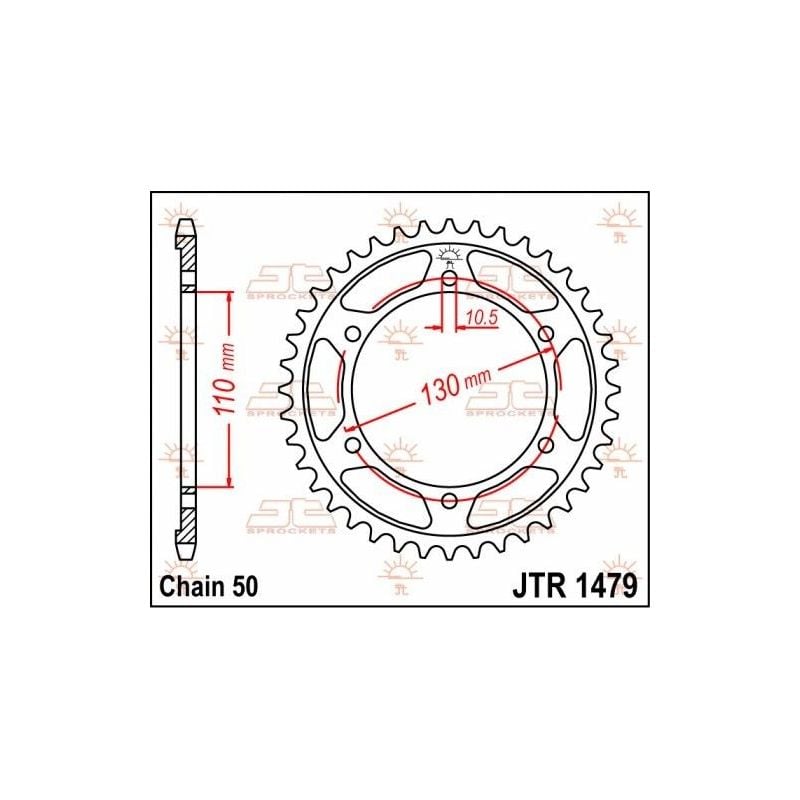 Corona in acciaio JT strada YAMAHA YZF R1 2009-2014